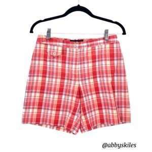 Brooks Brothers Shorts Vintage Pink Plaid High Waist Bermuda Shorts Preppy